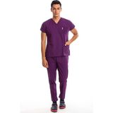 Simirna Üniforma Cerrahi Doktor Hemşire Scrubs Forma Takım - Mor - 2XS
