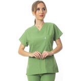 Simirna Üniforma Cerrahi Doktor Hemşire Scrubs Forma Üst - Fıstık Yeşili - XL