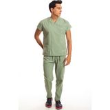Simirna Üniforma Cerrahi Doktor Hemşire Scrubs Küf Yeşili Forma Takım - XL