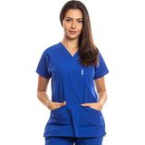 Simirna Üniforma Cerrahi Doktor Hemşire Scrubs Saks Mavisi Forma Tek Üst - L