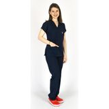 Simirna Üniforma Cerrahi Doktor Scrubs Hemşire Forması Lacivert Takım - XL