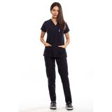 Simirna Üniforma Lacivert Leke Tutmaz Mix Gabardin Cerrahi Doktor Hemşire Scrubs Forma Takım