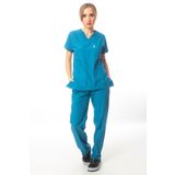 Simirna Üniforma Petrol Yeşili Terrycotton Cerrahi Takım Doktor Hemşire Hastane Forması Üniforma Scrubs Takımı