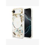 Simli Çiçek Desenli Metal Kamera Çerçeveli Magsafe Uyumlu iPhone 17 Air Kılıf