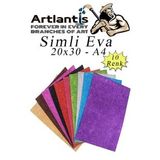 Simli Eva A4 20X30 Cm 10 Renk 1 Paket Simli Eva Sungeri 10Lu Okul Kres Anasinifi Elisi Etkinlikleri