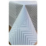 Simli Gri Beyaz Kareli Kalın Astarlı Lüks Pvc Muşamba Masa Örtüsü Gümüş 100 x 140