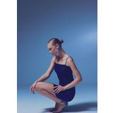 Simli İp Askılı Bodysuit - Sax Mavi