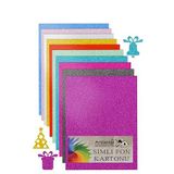 Simli Karton 35X50 Cm 10 Renk 1 Paket 10 Lu Simli Karton Parıltılı Kağıt Anasınıfı Kreş Etkinlik Proje Dekoratif