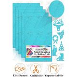 Simli Karton A3 30X40 cm 5 Li 1 Paket Simli Fon Kartonu Parıltılı Kağıt Anasınıfı Kreş Etkinlik Proje Dekoratif - Açık Mavi - 30X40CM