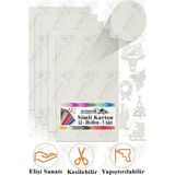 Simli Karton A3 30X40 cm 5 Li 1 Paket Simli Fon Kartonu Parıltılı Kağıt Anasınıfı Kreş Etkinlik Proje Dekoratif - Beyaz - 30X40CM