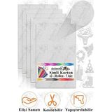 Simli Karton A3 30X40 cm 5 Li 1 Paket Simli Fon Kartonu Parıltılı Kağıt Anasınıfı Kreş Etkinlik Proje Dekoratif - Gümüş - 30X40CM