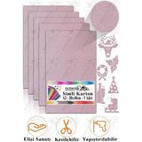 Simli Karton A3 30X40 cm 5 Li 1 Paket Simli Fon Kartonu Parıltılı Kağıt Anasınıfı Kreş Etkinlik Proje Dekoratif - Lila - 30X40CM