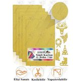 Simli Karton A3 30X40 cm 5 Li 1 Paket Simli Fon Kartonu Parıltılı Kağıt Anasınıfı Kreş Etkinlik Proje Dekoratif - Sarı - 30X40CM