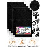 Simli Karton A3 30X40 cm 5 Li 1 Paket Simli Fon Kartonu Parıltılı Kağıt Anasınıfı Kreş Etkinlik Proje Dekoratif - Siyah - 30X40CM