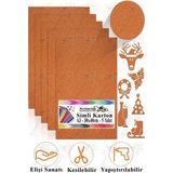 Simli Karton A3 30X40 cm 5 Li 1 Paket Simli Fon Kartonu Parıltılı Kağıt Anasınıfı Kreş Etkinlik Proje Dekoratif - Turuncu - 30X40CM