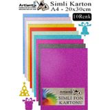 Simli Karton A4 20X30 Cm 10 Renk 1 Paket 10 Lu Simli Karton Parıltılı Kağıt Anasınıfı Kreş Etkinlik Proje Dekoratif