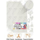 Simli Karton A4 20X30 cm 5 Li 1 Paket Simli Fon Kartonu Parıltılı Kağıt Anasınıfı Kreş Etkinlik Proje Dekoratif - Beyaz - 20x30cm