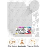 Simli Karton A4 20X30 cm 5 Li 1 Paket Simli Fon Kartonu Parıltılı Kağıt Anasınıfı Kreş Etkinlik Proje Dekoratif - Gümüş - 20x30cm