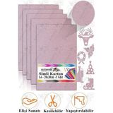 Simli Karton A4 20X30 cm 5 Li 1 Paket Simli Fon Kartonu Parıltılı Kağıt Anasınıfı Kreş Etkinlik Proje Dekoratif - Lila - 20x30cm