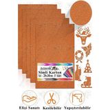 Simli Karton A4 20X30 cm 5 Li 1 Paket Simli Fon Kartonu Parıltılı Kağıt Anasınıfı Kreş Etkinlik Proje Dekoratif - Turuncu - 20x30cm