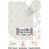 Simli Karton A5 15X20 cm 5 Li 1 Paket Simli Fon Kartonu Parıltılı Kağıt Anasınıfı Kreş Etkinlik Proje Dekoratif - Beyaz - 15X20CM