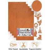 Simli Karton A5 15X20 cm 5 Li 1 Paket Simli Fon Kartonu Parıltılı Kağıt Anasınıfı Kreş Etkinlik Proje Dekoratif - Turuncu - 15X20CM