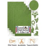 Simli Karton A5 15X20 cm 5 Li 1 Paket Simli Fon Kartonu Parıltılı Kağıt Anasınıfı Kreş Etkinlik Proje Dekoratif - Yeşil - 15X20CM