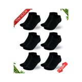 Simli Nokta Desenli Siyah Renk Kadın Bambu Patik Çorap 6lı Set
