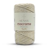 Simli Polyester Makrome İpi 3 mm 250 Gr Supla Ip ve Çanta İpliği (Ekru)