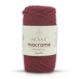 Simli Polyester Makrome İpi 3 mm 250 Gr Supla Ip ve Çanta İpliği (Koyu Kırmızı)