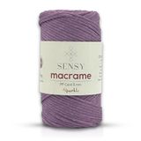 Simli Polyester Makrome İpi 3 mm 250 Gr Supla Ip ve Çanta İpliği (Mor)