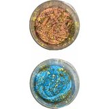 Simli Slime Ele Yapışmayan Slime Slaym Oyun Hamuru 2 Renk Pofuduk Slime - Renkli