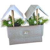 Simli Yatay Kilitli Kapaklı Şık Kadın Cüzdanı 19X9X3 - Bej