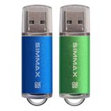 SIMMAX 2'li Paket 16 GB USB 2.0 Flash Sürücü Memory Stick Thumb Sürücü Kalem Sürücüsü Led Göstergeli (Mavi Yeşil)