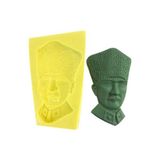 Simo Atatürk Büstü Silikon Kalıp Sabun Kokulu Taş Mum Epoksi Kalıbı