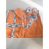 Şimo Butik 5'li Bornoz Seti 0-2 Yaş % 100 Organik Pamuk (Bornoz+Banyo Havlusu+Banyo Kesesi+Kemer+Terlik) - 0 - 2 Yaş - Açık Mercan
