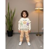 Şimo Butik Bayramlık Kız Çocuk Alt Üst Takım Kolu Fırfırlı El Nakışı Kabartma Çiçek %100 Pamuk - Çiçekli - 4 Yaş
