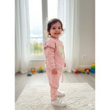 Şimo Butik Bayramlık Kız Çocuk Alt Üst Takım Kolu Fırfırlı El Nakışı Kabartma Çiçek %100 Pamuk - Pudra - 5 Yaş