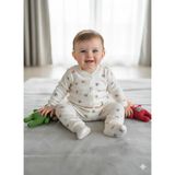 Şimo Butik Bebek Tulum 0-9 Ay Rahat Nefes Alan Çıtçıtlı %100 Saf Pamuk Yumuşacık Anti Alerjik Patikli Dino - Baby Dinos - 0 - 3 Ay