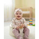 Şimo Butik Erkek-Kız Bebek Omuz Genişletmeli Çıtçıtlı Body Pijama Bere Takımı, %100 Pamuk , Modern Tasarım - Lila - 3 - 6 Ay