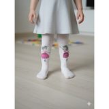 Şimo Butik Kız Bebek Çocuk Külotlu Çorap Balerin Desenli Simli Beyaz Muz Çorap - 9 - 10 Yaş