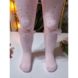 Şimo Butik Kız Bebek Çocuk Külotlu Çorap Pamuklu Taşlı Fiyonklu Kokulu Pembe - 9 - 10 Yaş - Pembe - Açık Pembe