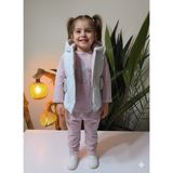 Şimo Butik Kız Bebek Vikvik Oyuncaklı Üçlü Takım (Omuzdan Çıtçıtlısweatshirt+ Vikvikli Yelek+Pantolon) - Lila - 12 - 18 Ay