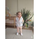 Şimo Butik Kız Bebek Vikvik Oyuncaklı Üçlü Takım (Omuzdan Çıtçıtlısweatshirt+ Vikvikli Yelek+Pantolon) - Somon - 9 - 12 Ay