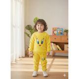 Şimo Butik Kız Çocuk Peluş Alt Üst Takım Tweety Canlı Sarı Yumuşacık - 6 - 7 Yaş