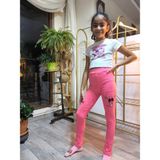 Şimo Butik Kız Çocuk Tayt Kışlık Şardonlu Pamuklu Beli Lastikli Kedili Pembe - Pembe - Açıkpembe - Krem - 5 Yaş