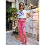 Şimo Butik Kız Çocuk Tayt Kışlık Şardonlu Pamuklu Beli Lastikli Kuromi Pembe - 8 Yaş - Pembe - Altın