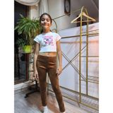 Şimo Butik Kız Çocuk Tayt Kışlık Şardonlu Peluş Beli Lastikli Kahve - Kahverengi - 9 Yaş