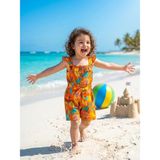 Şimo Butik Kız Çocuk Yazlık Şortlu Tulum Elbise (Şortsal) Neşeli Fırfırlı Turuncu Terletmez Nefes Alan Kumaş - 5 - 6 Yaş