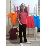 Şimo Butikunisex Çocuk Genç Polo Yaka Kısa Kol Okul Günlük Tişört, Nefes Alabilen Kumaş - Bordo - 7 Yaş